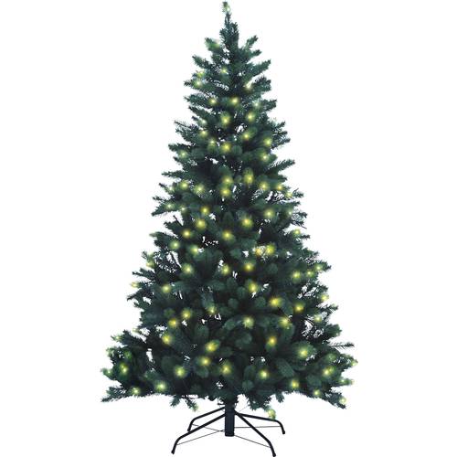 Xenotec PE-BM180 Künstlicher Weihnachtsbaum mit Beleuchtung Tanne Warmweiß LED Grün EEK: G (A - G) mit Ständer 180 cm