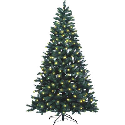 Xenotec PE-BM210 Künstlicher Weihnachtsbaum Tanne Warmweiß LED Grün EEK: G (A - G) mit Ständer