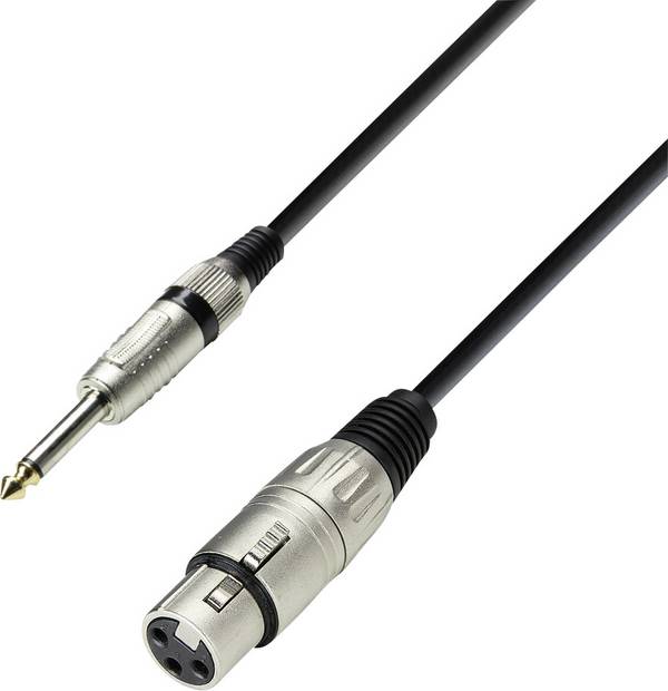 Adam Hall K3MFP0100 XLR Verbindungskabel [1x XLR-Buchse - 1x Klinkenstecker 6.35 mm] 1.00 m Schwarz