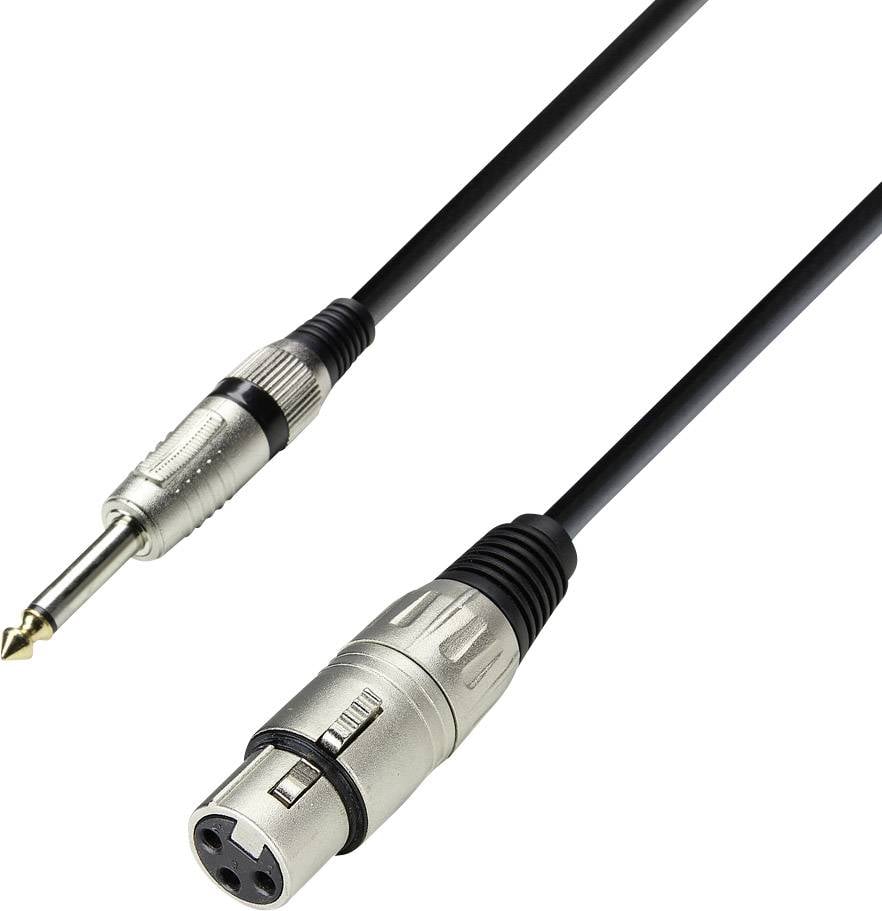 Adam Hall LR20 XLR Verbindungskabel [1x XLR-Buchse - 1x Klinkenstecker 6.35 mm] 3.00 m Schwarz