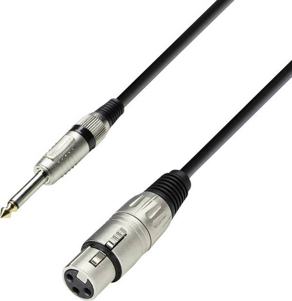 Adam Hall LR20 XLR Verbindungskabel [1x XLR-Buchse - 1x Klinkenstecker 6.35 mm] 3.00 m Schwarz