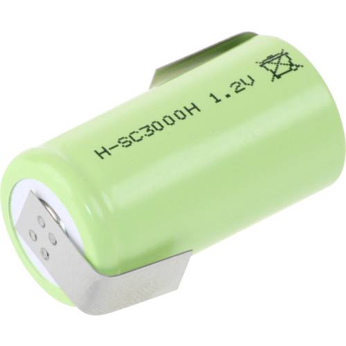 Thumbnail - Mexcel -SC3000H Spezial-Akku Sub-C hochtemperaturfähig, Z-Lötfahne, Flat-Top NiMH 1.2 V 3000 mAh