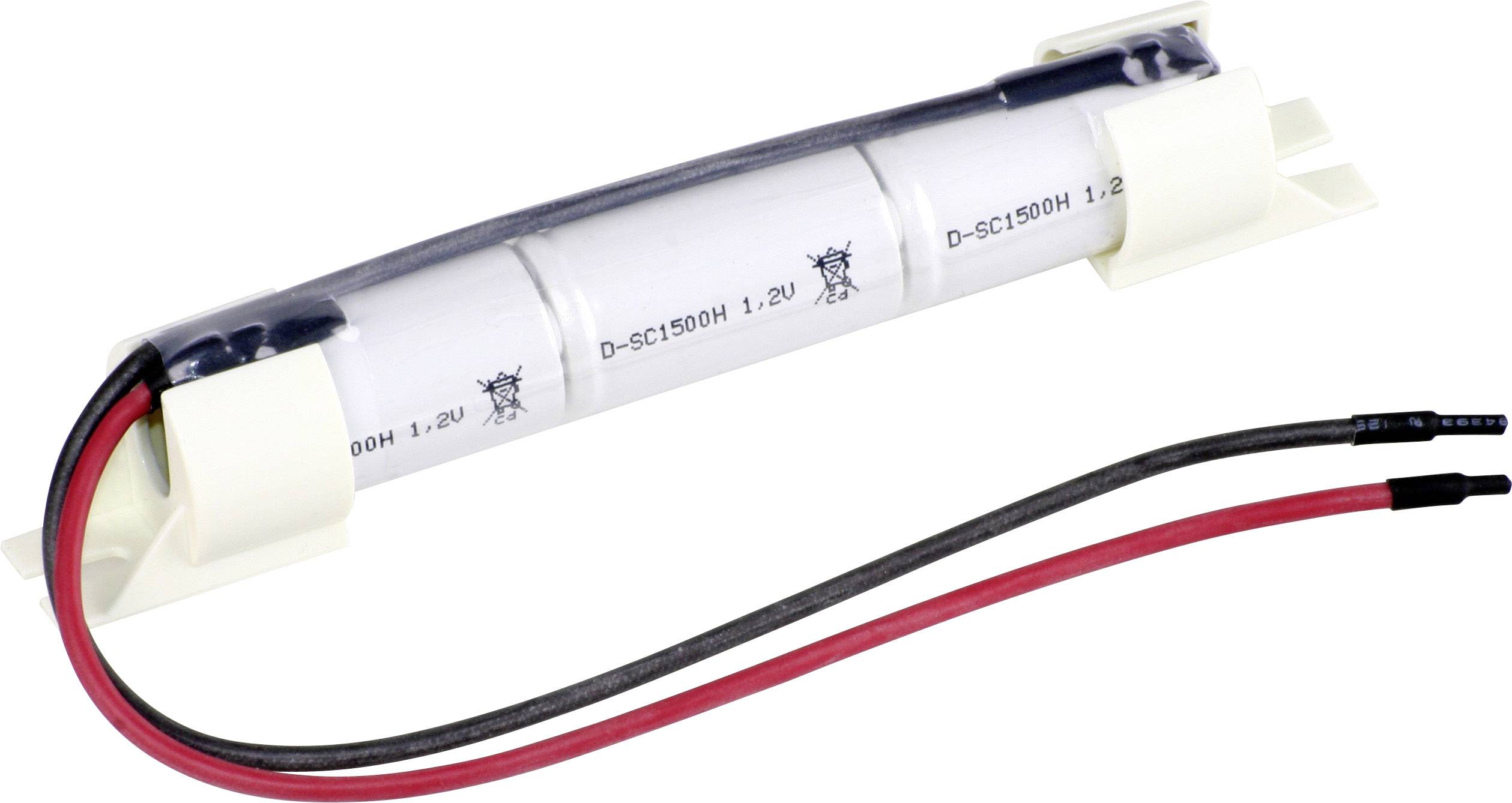 Mexcel Inline Halter L1x3 Akkupack 3x Sub-C hochtemperaturfähig, Kabel, Flat-Top NiCd 3.6 V 1500 mAh