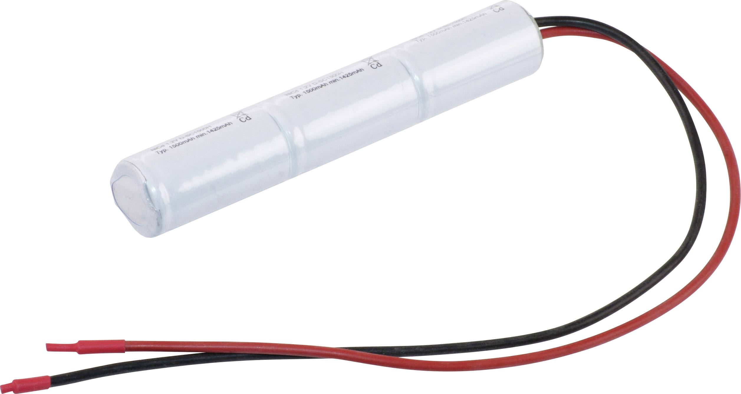 Mexcel Inline L1x3 Accupack Aantal cellen: 3 Batterijgrootte: Sub-C Geschikt voor hoge temperaturen, Kabel, Flat-top NiCd 3.6 V 1500 mAh