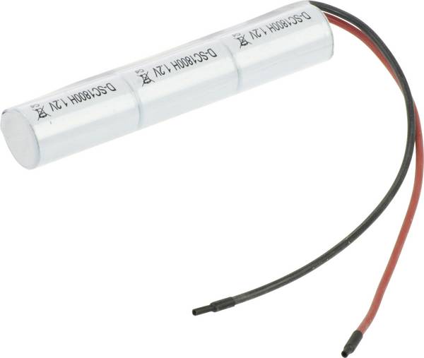 Mexcel Inline L1x3 Akkupack 3x Sub-C hochtemperaturfähig, Kabel, Flat-Top NiCd 3.6 V 1800 mAh