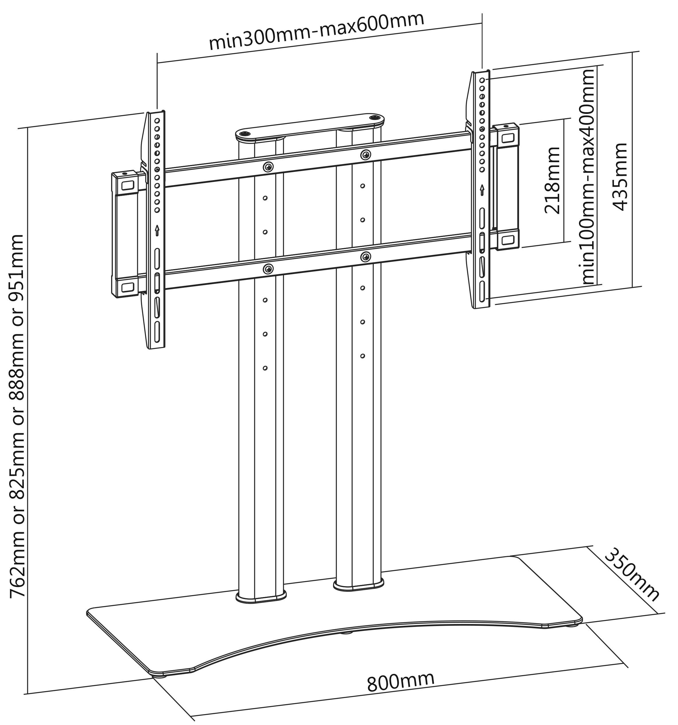 SpeaKa Professional SP-TT-03 TV-Standfuß 94,0 cm (37") - 165,1 cm (65") Starr-14
