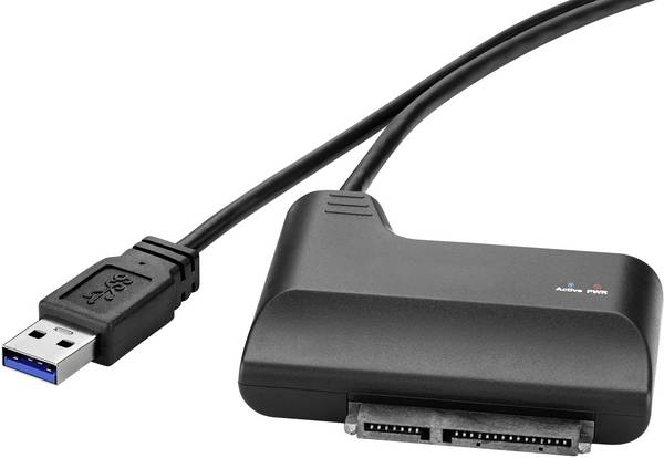 Renkforce Festplatten/SSD Adapter [1x USB 3.2 Gen 1 Stecker A (USB 3.0) - 1x SATA-Kombi-Stecker 7+15pol.]  0.30 m vergoldete Steckkontakte