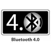 'Bluetooth 4.0' Logo mit großem Schriftzug '4.0' und Bluetooth-Symbol.