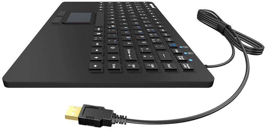 Keysonic KSK-5230 IN (DE) USB Tastatur Deutsch, QWERTZ Schwarz Spritzwassergeschützt, Integriertes Touchpad, Maustasten-5