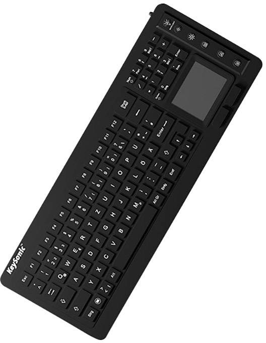 Keysonic KSK-6231 INEL (DE) USB Tastatur Deutsch, QWERTZ Schwarz Silikonmembran, Wasserfest (IPX7), Beleuchtet, Integrie-1