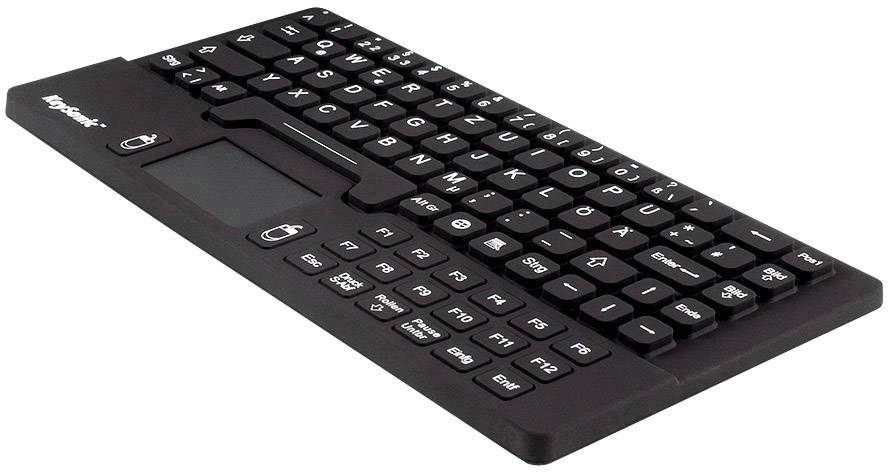 Keysonic KSK-5031IN (DE) USB Tastatur Deutsch, QWERTZ Schwarz Spritzwassergeschützt, Integriertes Touchpad, Maustasten-2