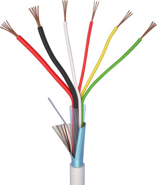 ELAN 25041 Alarmkabel LiYY 4 x 0.22 mm² + 2 x 0.5 mm² Weiß Meterware
