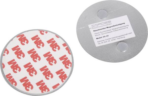 Cordes Haussicherheit CC-44 Magnet-Befestigung für Rauchwarnmelder inkl. Magnetbefestigung (Ø x H) 70 mm x 3 mm
