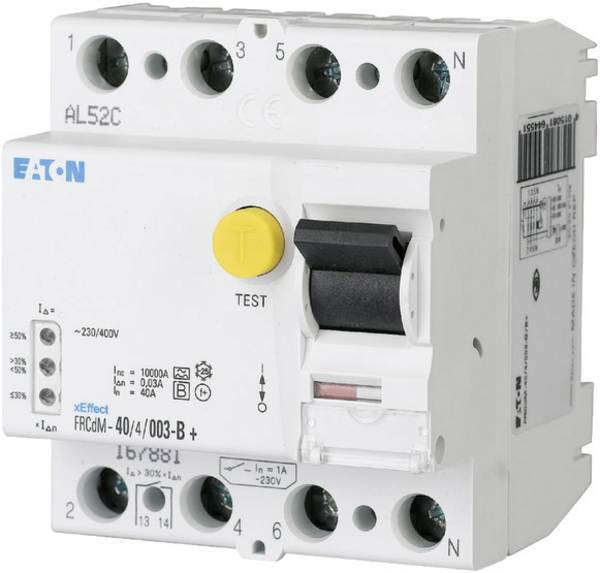 Eaton 167898 FRCDM-63/4/03-G/B FI-Schutzschalter allstromsensitiv 4polig 63 A 0.3 A 240 V, 415 V
