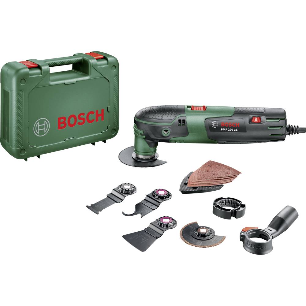 Bosch Home and Garden PMF 220 CE Set 0603102001 Multifunctioneel gereedschap Incl. accessoires, Incl. koffer 16-delig 220 W