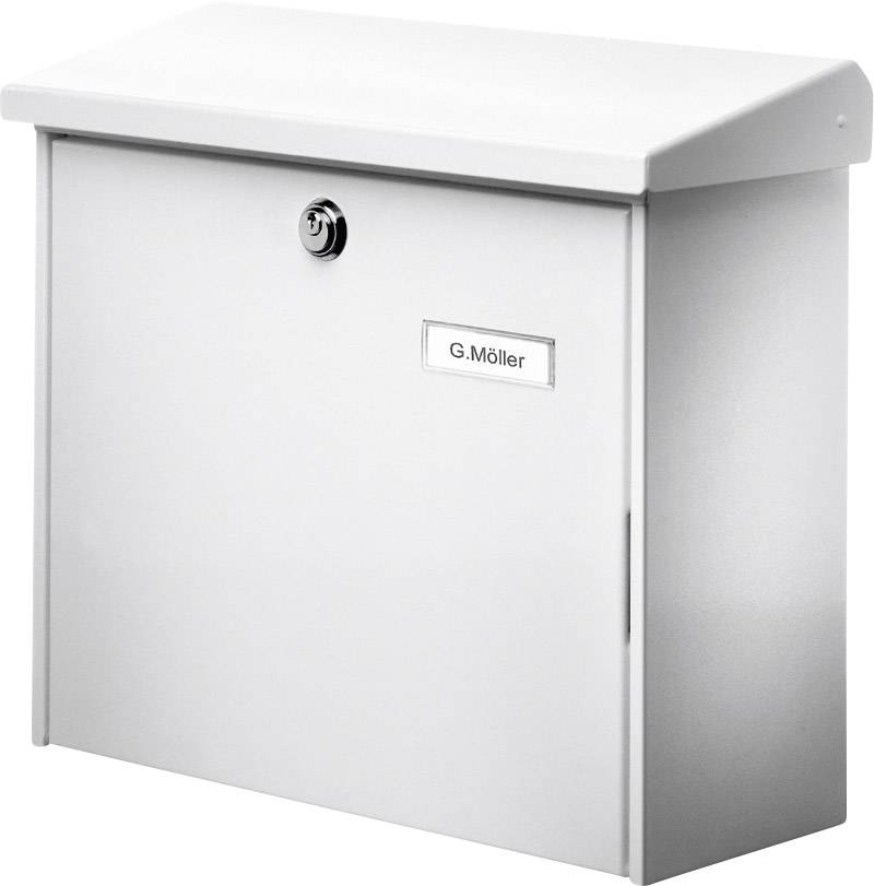 Burg Wächter 4120 COMFORT 913 W Steel Letterbox White with Key and Cap
