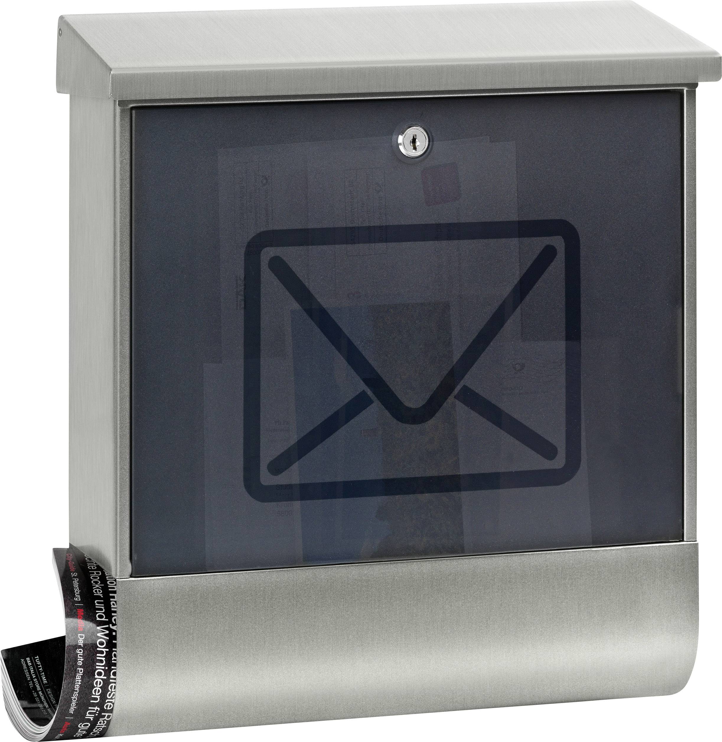 Burg Wächter 65300 Lucenta Letterbox Stainless Steel Key Secure Roof