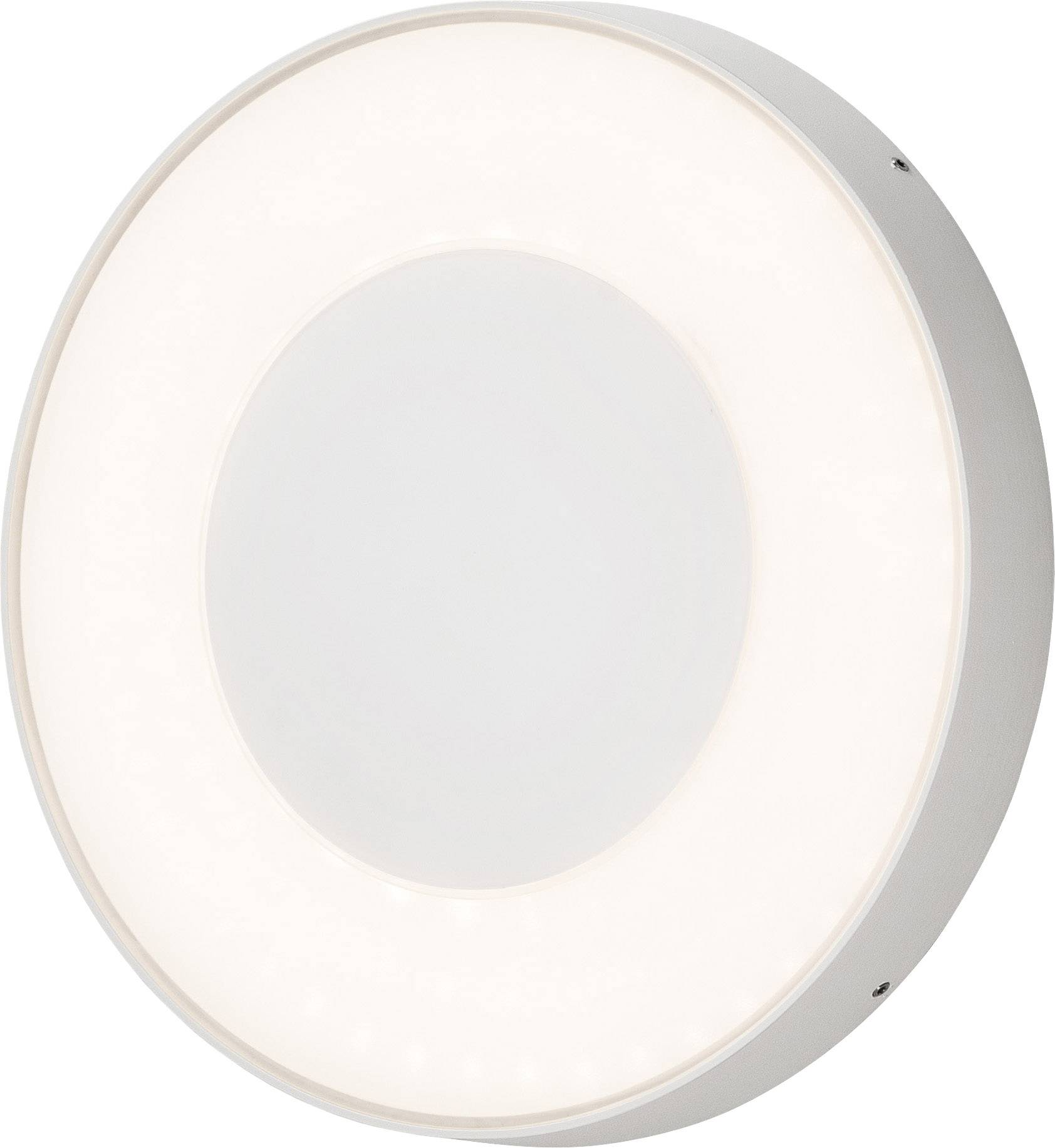 Runde, moderne Deckenleuchte mit zentralem, kreisförmigem lichtdurchlässigem Panel. Ideal zur gleichmäßigen Raumbeleuchtung.