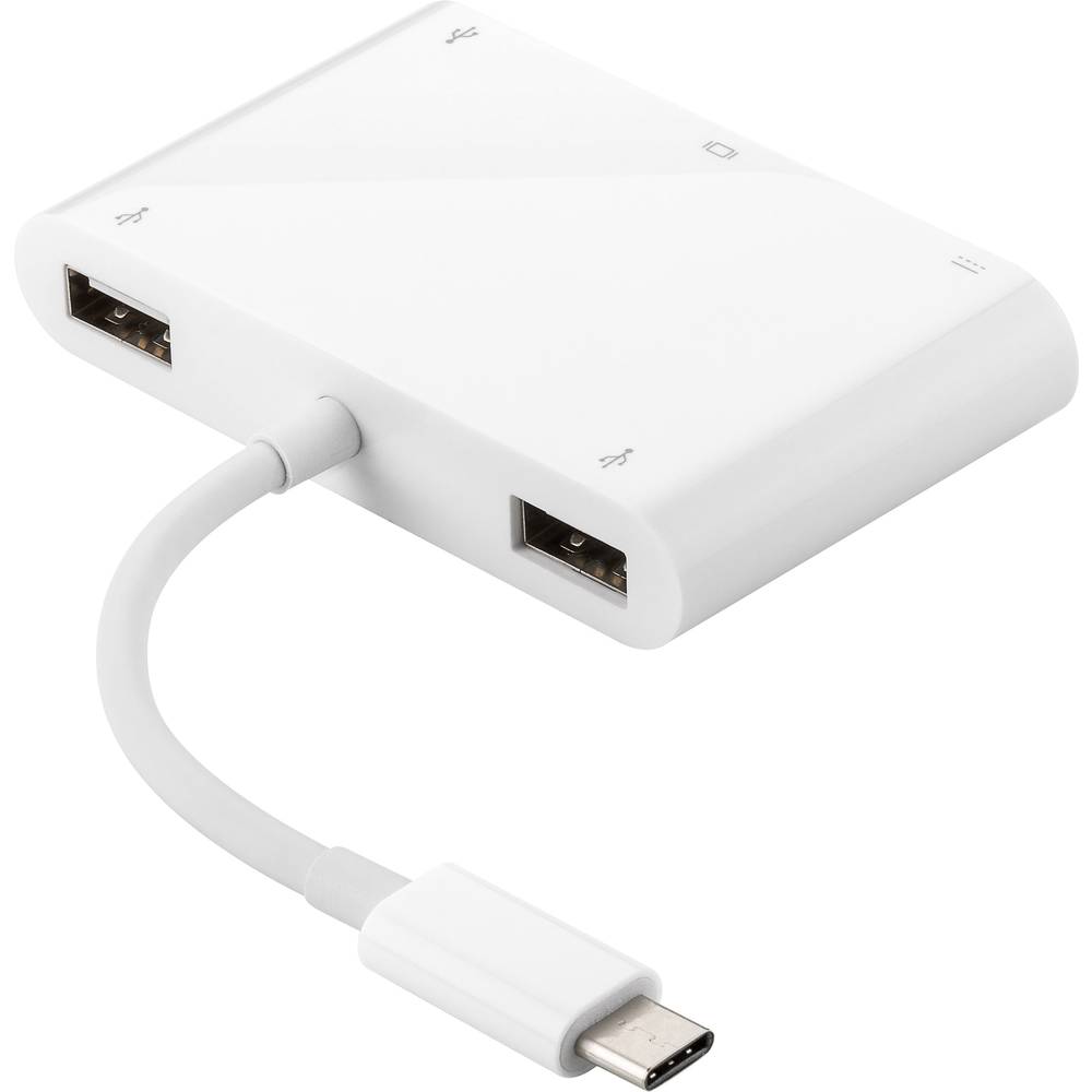 USB / HDMI Adapter [1x USB-C plug - 1x USB-C socket, VGA socket, USB 3. ...