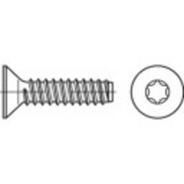 TOOLCRAFT 149693  Senkblechschrauben 2.9 mm 16 mm T-Profil    Stahl galvanisch verzinkt 1000 St.