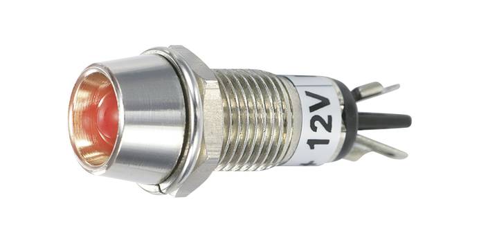 LED-Kontrollleuchte, Signalleuchte 12V, Grün, Ø12 mm, Messing, Tiefe 18 mm  online kaufen