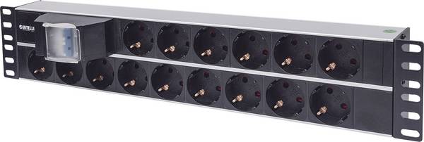 Intellinet 714051 19 Zoll  Netzwerkschrank-Steckdosenleiste  2 HE Schutzkontaktsteckdose   Schwarz