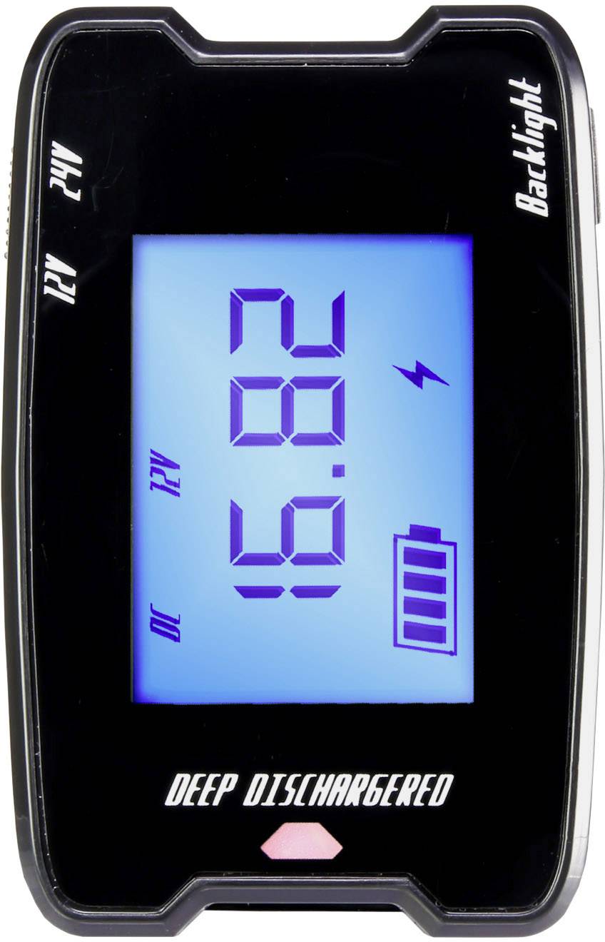 Basetech 12/24 V MW 336 Kfz-Batterietester 12 V, 24 V Akkutest 49 mm x 76 mm x 19 mm-1