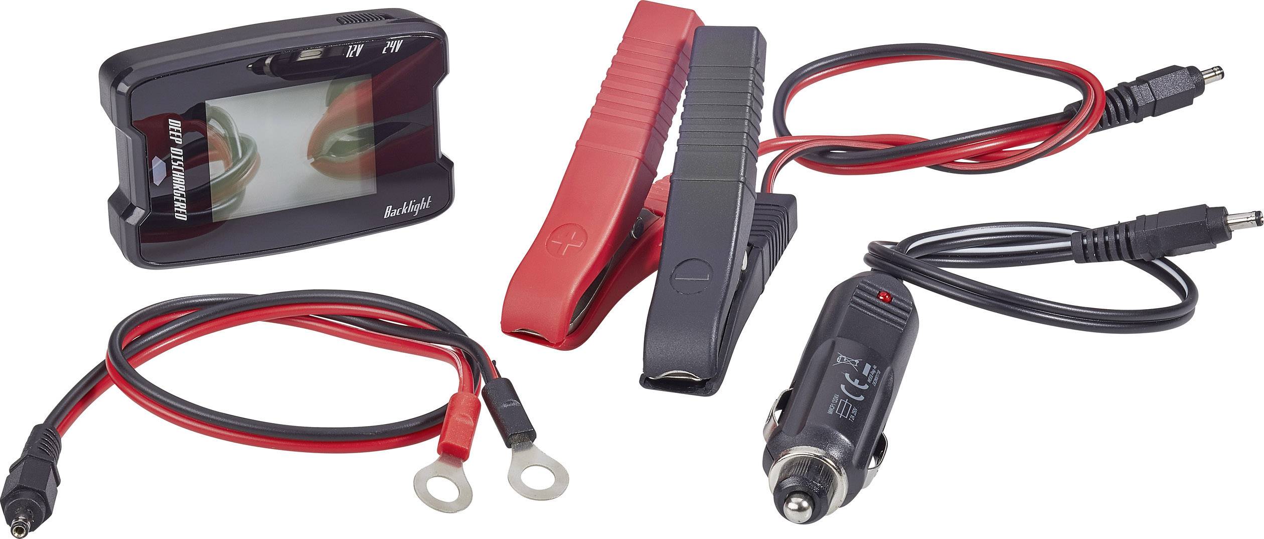 Basetech 12/24 V MW 336 Kfz-Batterietester 12 V, 24 V Akkutest 49 mm x 76 mm x 19 mm-5