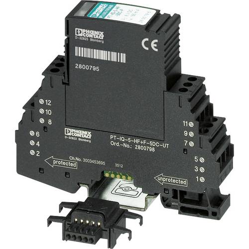 Phoenix Contact 2800801 PT-IQ-5-HF+F-12DC-UT Verteilerschrank-Überspannungsschutz Überspannungsschutz für: Verteilerschr...