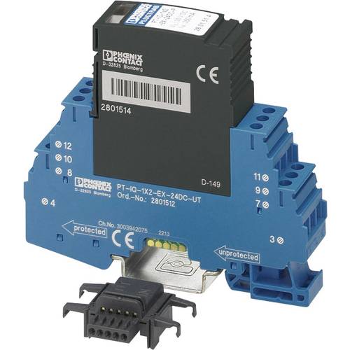 Phoenix Contact 2801512 PT-IQ-1X2-EX-24DC-UT Verteilerschrank-Überspannungsschutz Überspannungsschutz für: Verteilerschr...