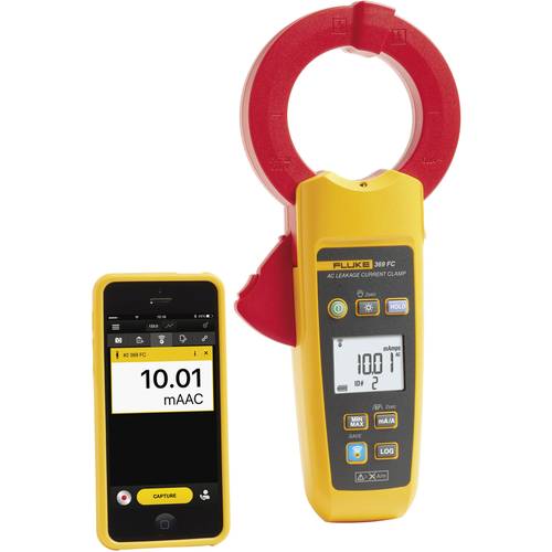Thumbnail - Fluke 369 FC Stromzange kalibriert (ISO) digital Datenlogger CAT III 600 V Anzeige (Counts): 3300