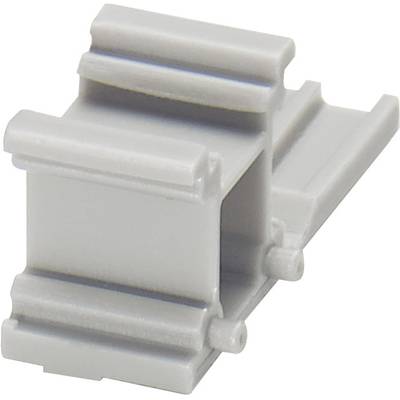 Kunststoffteil in Grau, das eine Verbindung oder Halterung darstellt, möglicherweise für technische oder mechanische Anwendungen.