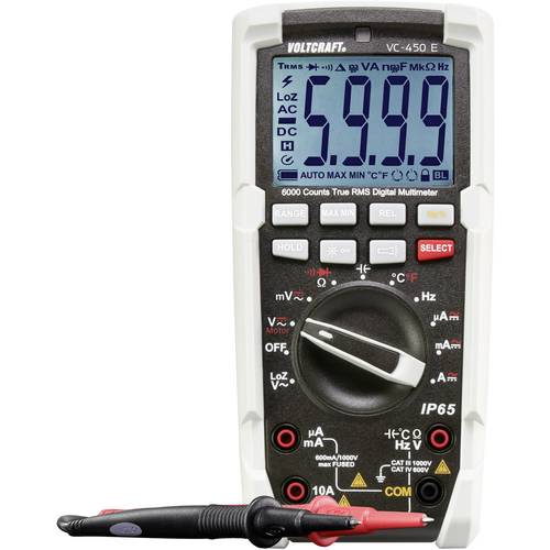 VOLTCRAFT VC-450 E Hand-Multimeter kalibriert (DAkkS-akkreditiertes Labor) digital Strahlwassergeschützt (IP65) CAT III ...