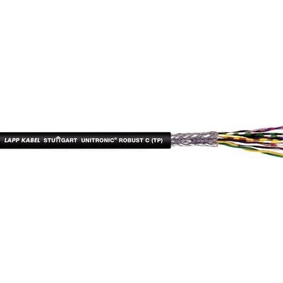 Elektrisches Kabel mit der Aufschrift 'LAPP KABEL STUTTGART UNITRONIC® ROBUST C (TP)'. Zeigt freiliegende, farbcodierte Drähte.
