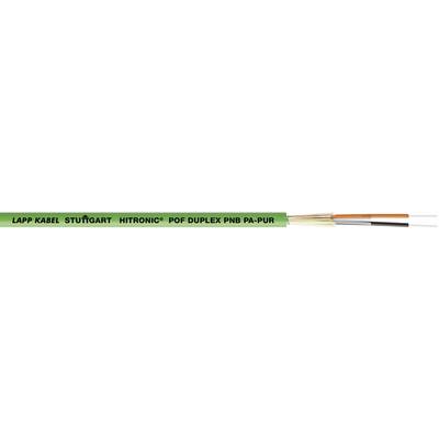Kabellabel mit Aufschrift: 'LAPP KABEL STUTTGART H07RN-F 5G2,5 VDE REG 7030 RN-F' neben einem Abschnitt des Kabels mit freiliegenden Drähten.