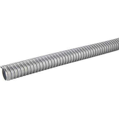 Ein langer, flexibler Metallwellschlauch, der vermutlich als Schutz oder Leitung für Kabel verwendet wird.