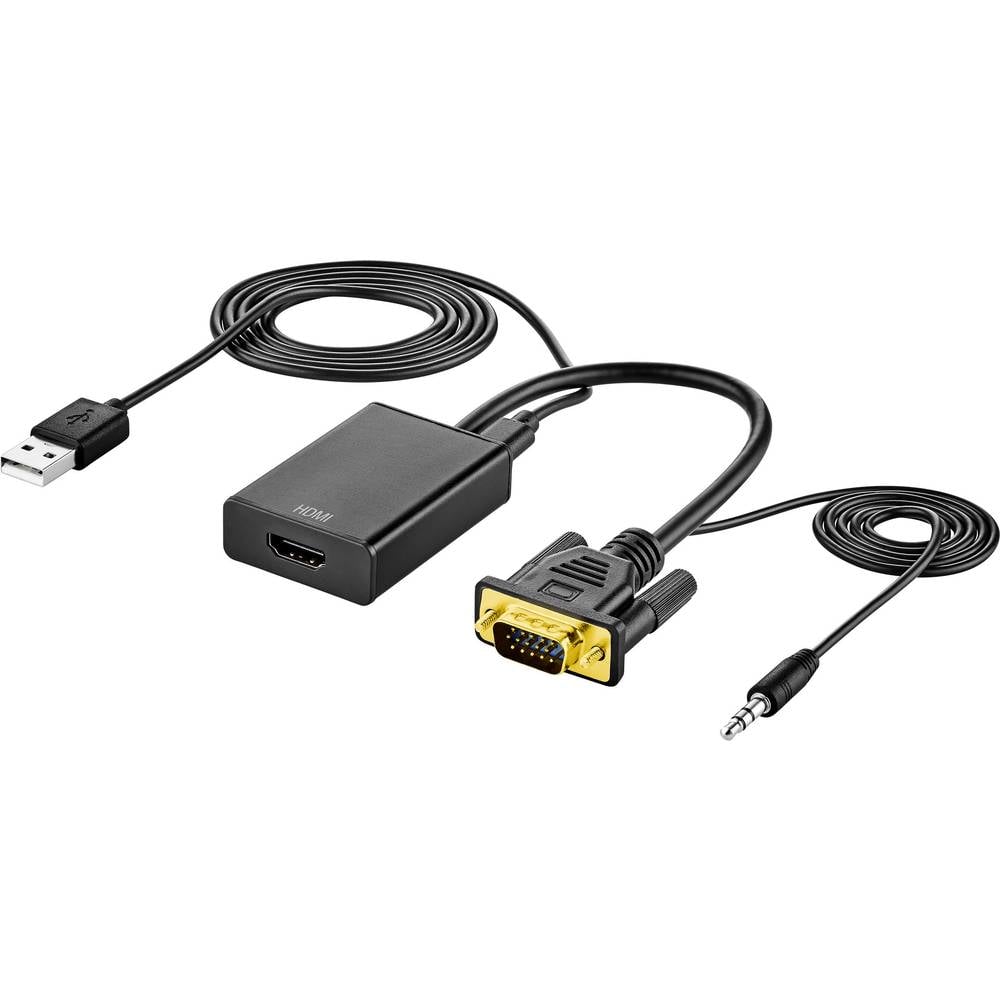 SpeaKa Professional SP-VK-HD AV Adapter VGA, HDMI [1x VGA stekker, Jackplug male 3.5 mm 1x HDMI-bus]