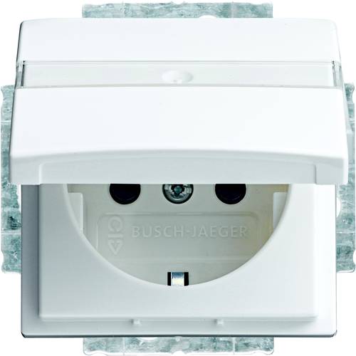 Busch-Jaeger Einsatz Schutzkontakt-Steckdose mit Klappdeckel Busch-balance SI Alpinweiß 20 EUKB-914 1 St.