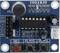 Elektronisches Modul mit Mikrofon, Chip ISD1820, drei Knöpfen ('REC', 'PLAYE', 'PLAYL') und mehreren Anschlussklemmen.