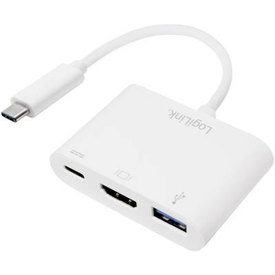 LogiLink UA0258 USB / HDMI Adapter [1x USB-C™ Stecker - 1x USB-C™ Buchse, HDMI-Buchse, USB 3.2 Gen 1 Buchse A (USB 3.0)]