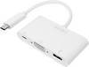 LogiLink UA0260 USB / VGA Adapter [1x USB-C® Stecker - 1x USB-C® Buchse, VGA-Buchse, USB 3.2 Gen 1 Buchse A (USB 3.0)] Weiß 14.00 cm