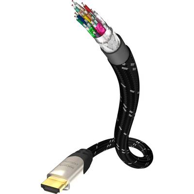 Inakustik HDMI Anschlusskabel HDMI-A Stecker, HDMI-A Stecker 1.50 m Schwarz, Silber 0062443015 vergoldete Steckkontakte,