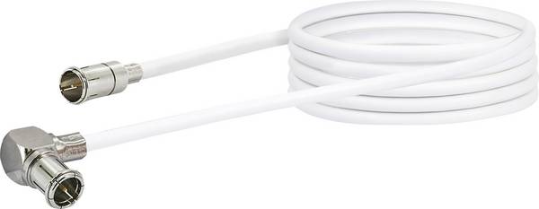Schwaiger Antennen Anschlusskabel [1x F-Quickstecker - 1x Mini-DAT-Stecker] 1.50 m 90 dB  Weiß