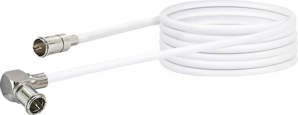Schwaiger Antennen Anschlusskabel [1x F-Quickstecker - 1x Mini-DAT-Stecker] 3.00 m 90 dB  Weiß