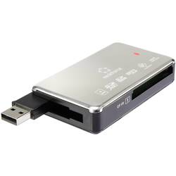 USB externí čtečka paměťových karet Renkforce Cr52e, stříbrná