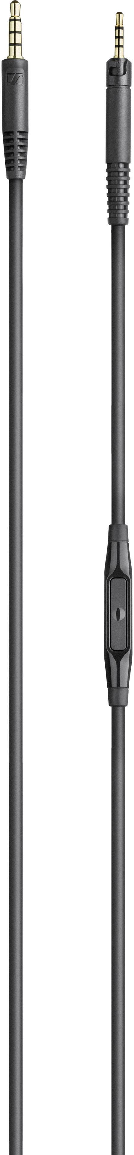 Zwei schwarze Audiokabel mit 3,5-mm-Klinkensteckern und integriertem Inline-Mikrofon.