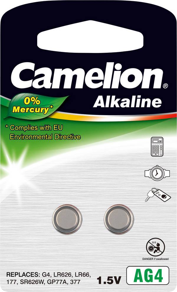 Camelion Knopfzelle LR66 1.5 V 2 St. 20 mAh Alkali-Mangan AG4