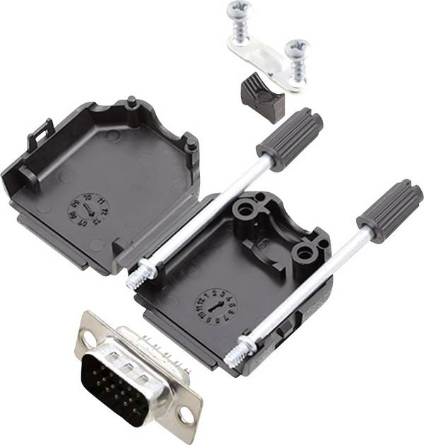 encitech DPPK09-BK-HDP15-K 6355-0011-01 D-SUB Stiftleisten-Set 180 ° Polzahl: 15 Lötkelch 1 Set