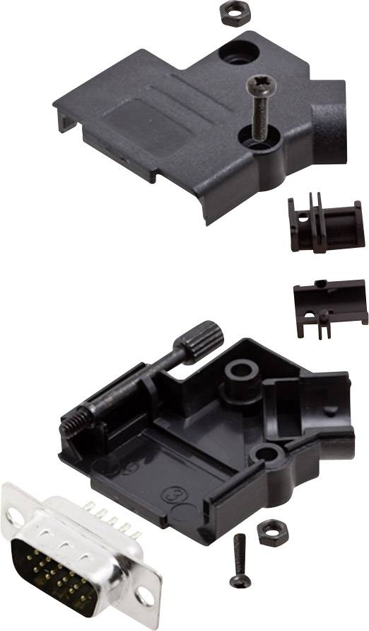 encitech D45PK-P-09-HDP15-K 6355-0055-01 D-SUB Stiftleisten-Set 45 ° Polzahl: 15 Lötkelch 1 Set