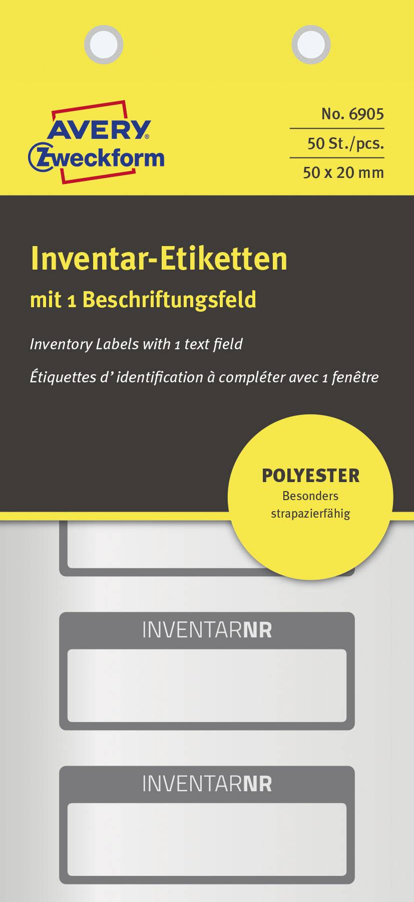 Inventar-Etiketten, Avery 6905-2